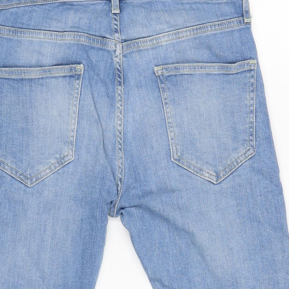 Topman Womens Blue Cotton Bermuda Shorts Size 26 in L10 in Regular Zip