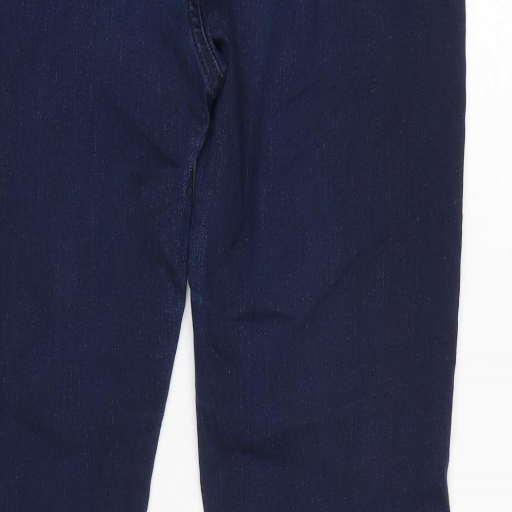 Marks & Spencer Womens Blue Cotton Blend Skinny Jeans Size 10 L27 in Regular Zip