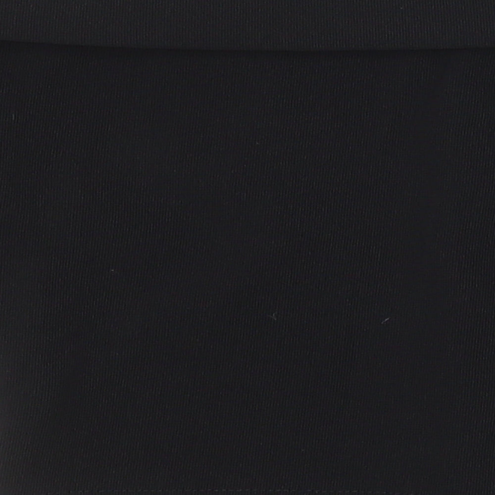 ASOS Womens Black Polyester Cropped T-Shirt Size 10 Boat Neck