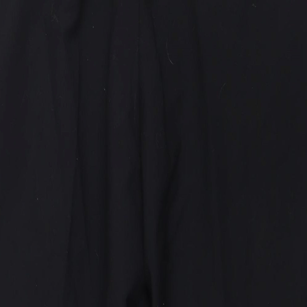 Marks and Spencer Womens Black Polyester Trousers Size 14 L28 in Regular Zip
