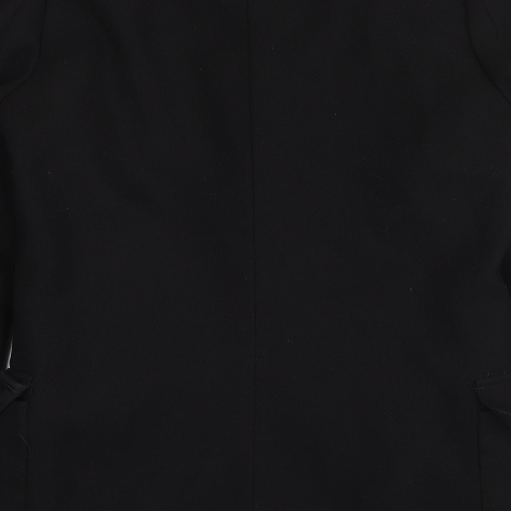 H&M Womens Black Overcoat Coat Size 10 Zip