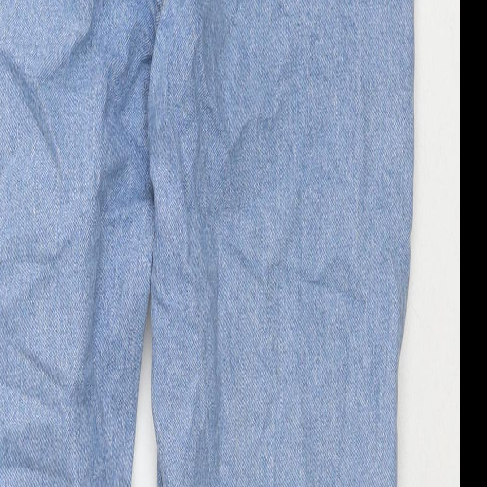 H&M Womens Blue Cotton Mom Jeans Size 8 L26 in Regular Zip