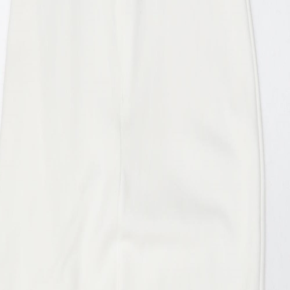 Missguided Womens White Polyester Maxi Size 6 Round Neck Zip