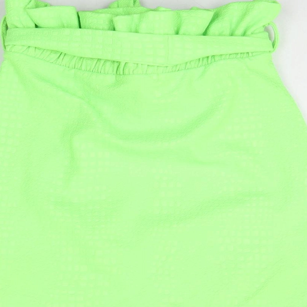 Stylewise Womens Green Geometric Polyester Mini Skirt Size 8