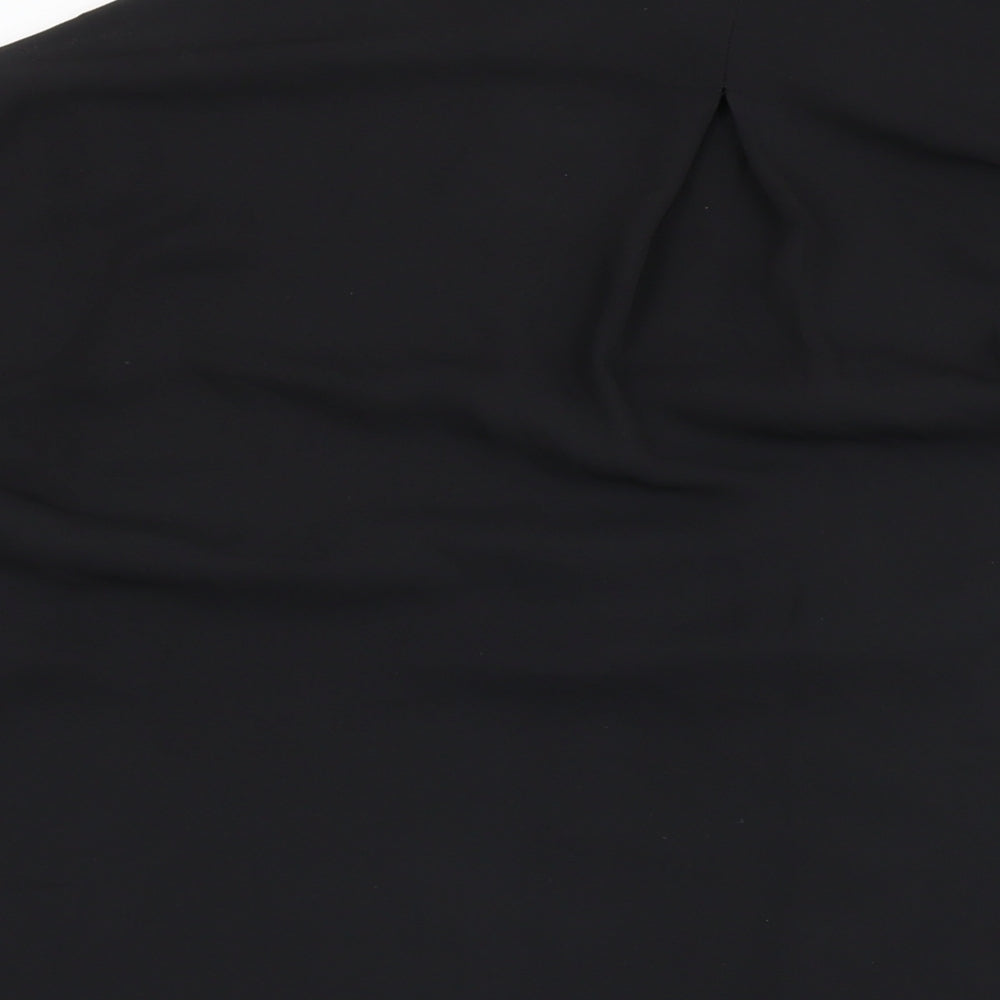 H&M Womens Black Polyester Basic Button-Up Size M Collared