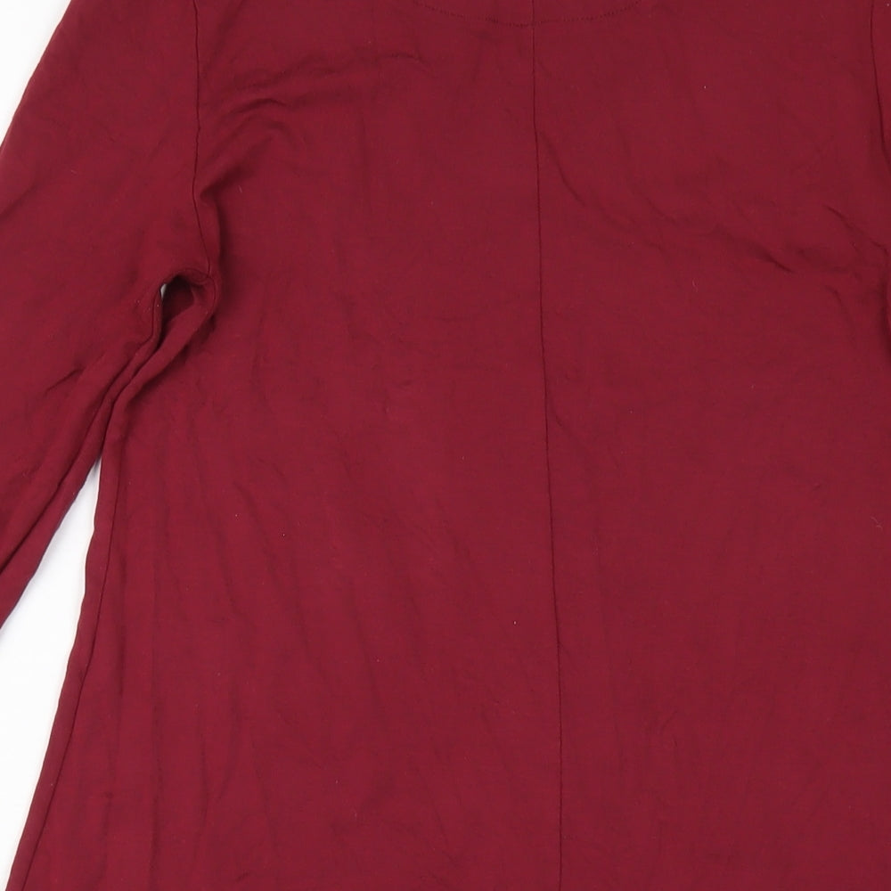 Marks & Spencer Womens Red Viscose A-Line Size 6 Round Neck Pullover
