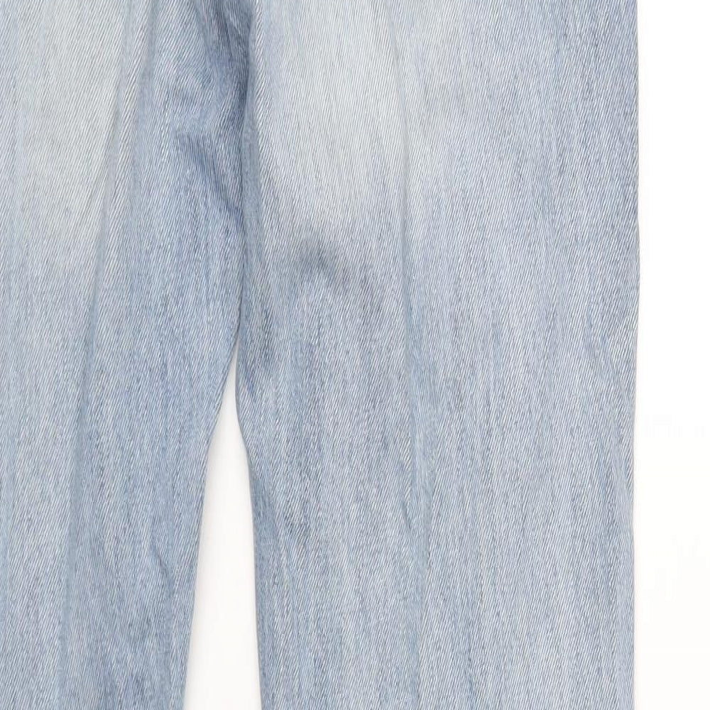 Topman Mens Blue Cotton Straight Jeans Size 34 in L36 in Regular Button