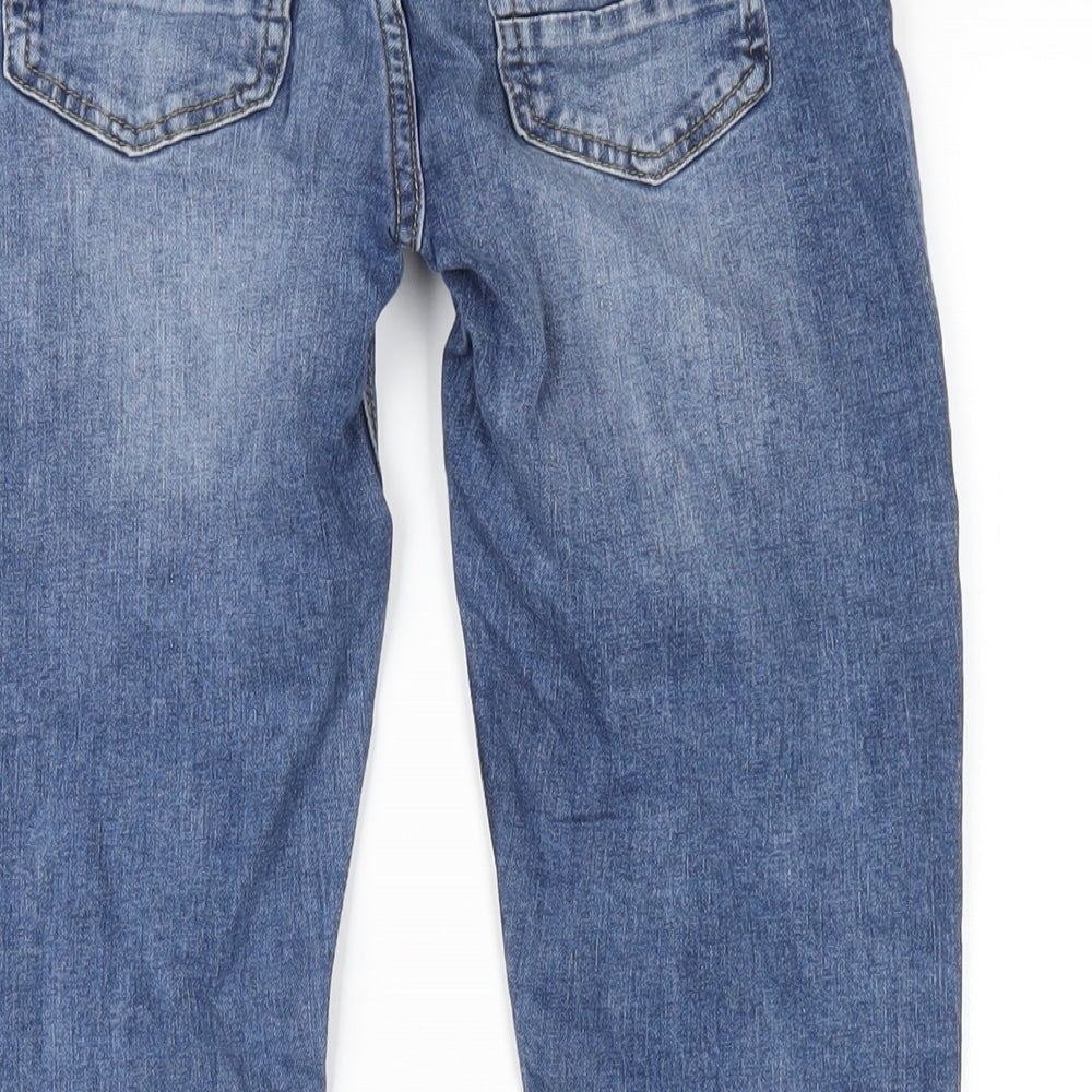 Next Boys Blue Cotton Straight Jeans Size 9 Months L26 in Regular Drawstring