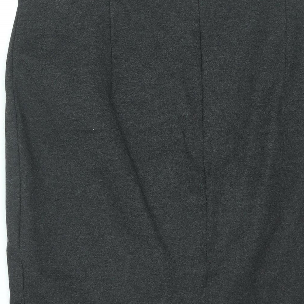 Marks & Spencer Womens Grey Viscose Trumpet Skirt Size 16 Zip
