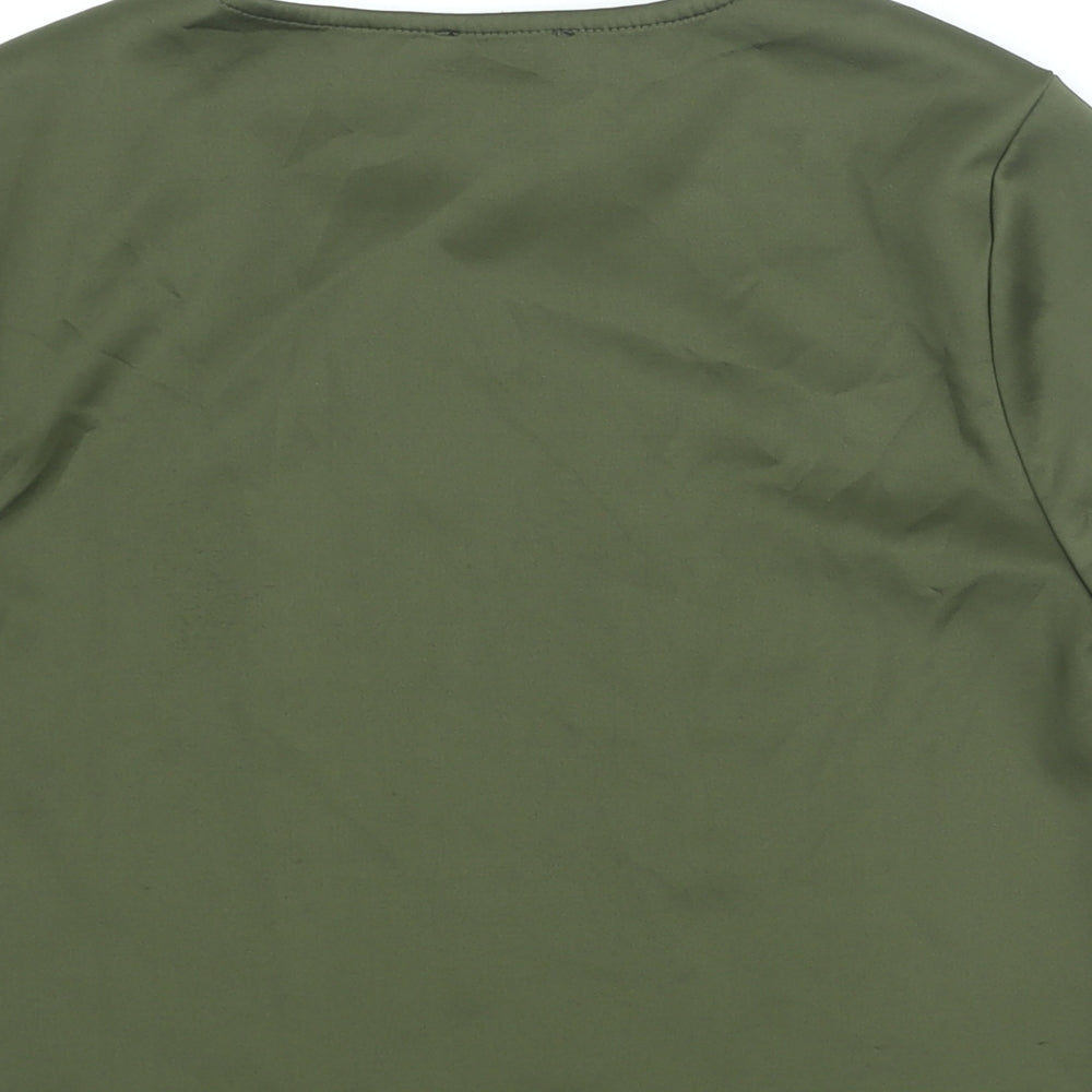 New Look Womens Green Polyester Basic Blouse Size 12 Round Neck