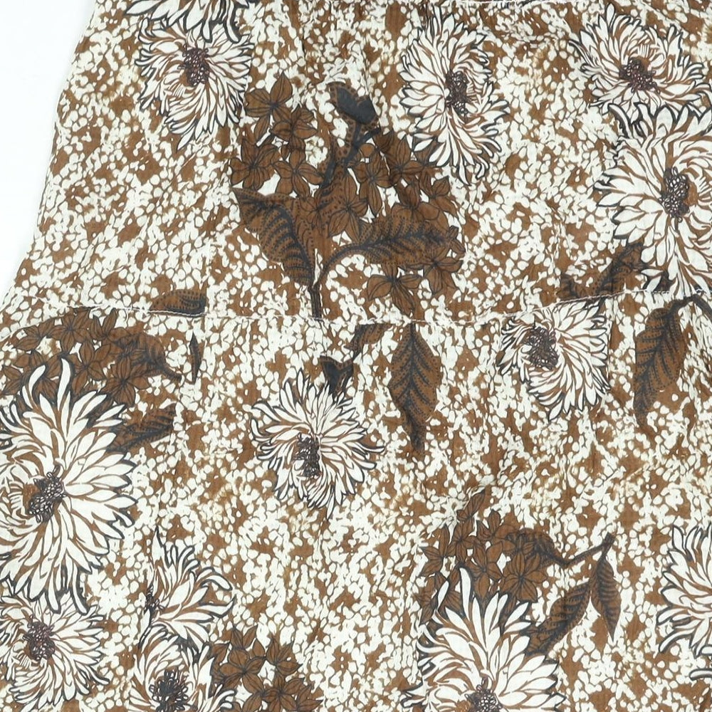 Country Casuals Womens Brown Geometric Viscose A-Line Skirt Size 10 - Floral Print