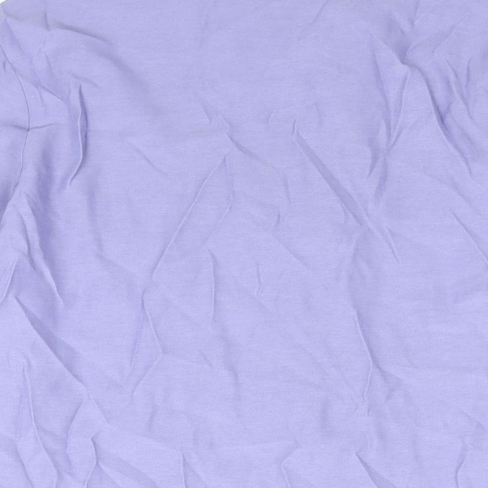 Sara Womens Purple Polyester Basic Button-Up Size 18 Collared