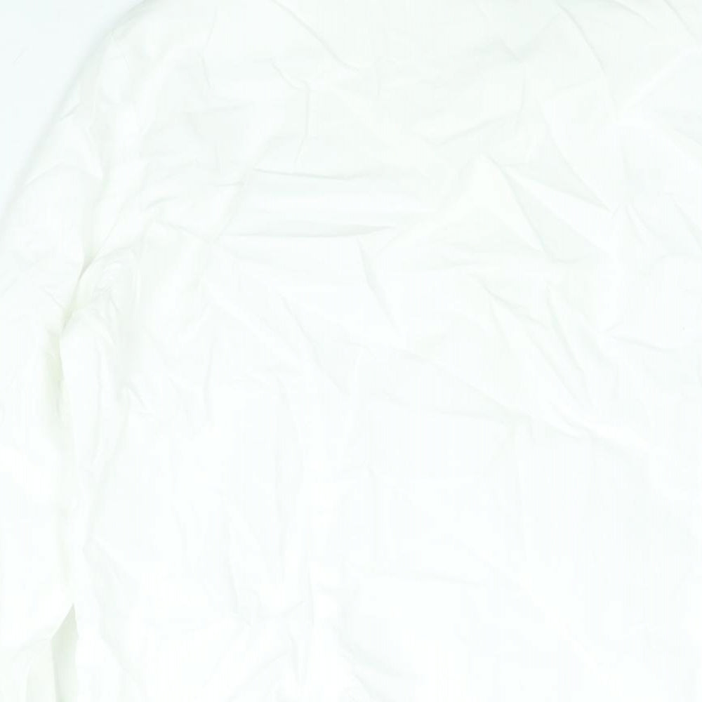 Style&co. Womens White Cotton Basic Blouse Size 8 Collared - Lace Trim