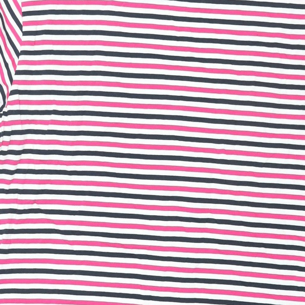 Marks & Spencer Womens Multicoloured Striped Cotton T-Shirt Dress Size 8 Round Neck Pullover