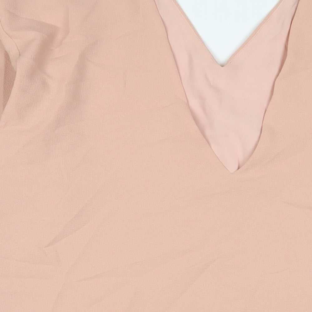 ASOS Womens Pink Polyester A-Line Size 10 V-Neck Pullover