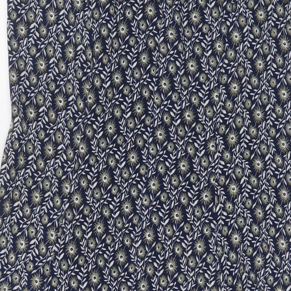 BLUE VANILLA Womens Blue Fair Isle Polyester A-Line Size 14 Boat Neck Zip