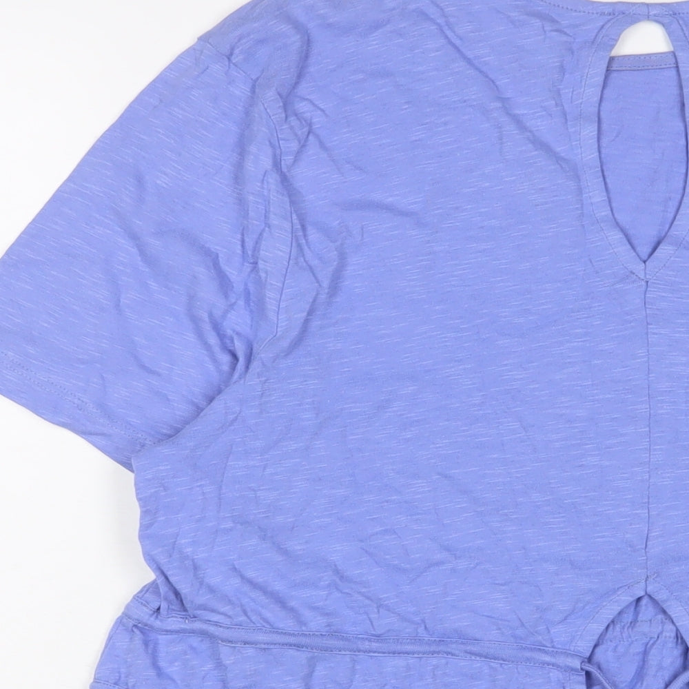 Simply Be Womens Purple Cotton Tunic T-Shirt Size 16 Crew Neck