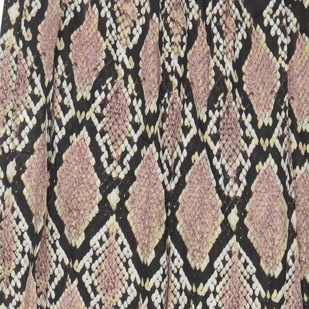 Dorothy Perkins Womens Brown Animal Print Polyester A-Line Size M Off the Shoulder Pullover