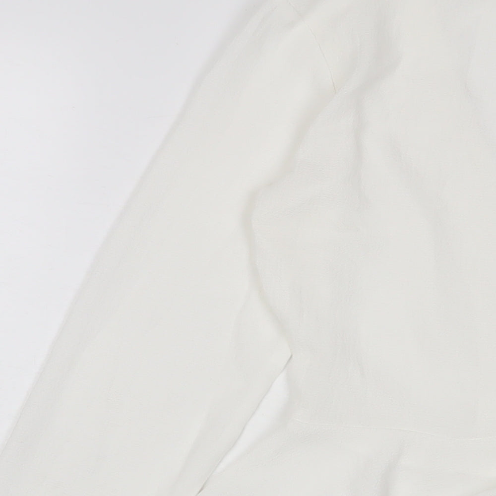 Missguided Womens White Polyester Basic Blouse Size 6 V-Neck