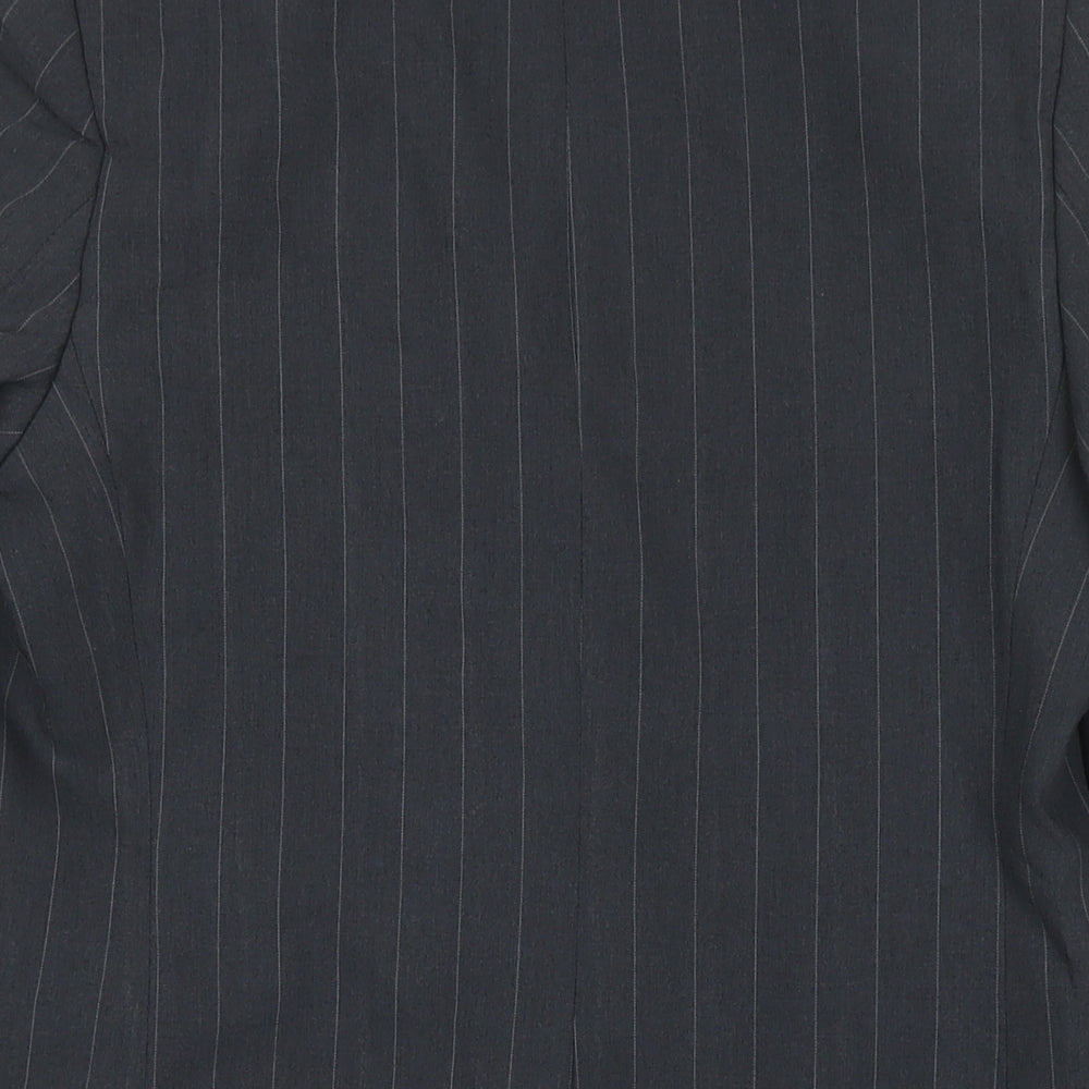 Marks and Spencer Womens Grey Striped Jacket Blazer Size 10 Button