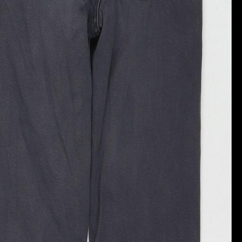 Marks & Spencer Womens Grey Cotton Straight Jeans Size 8 L23 in Regular Zip