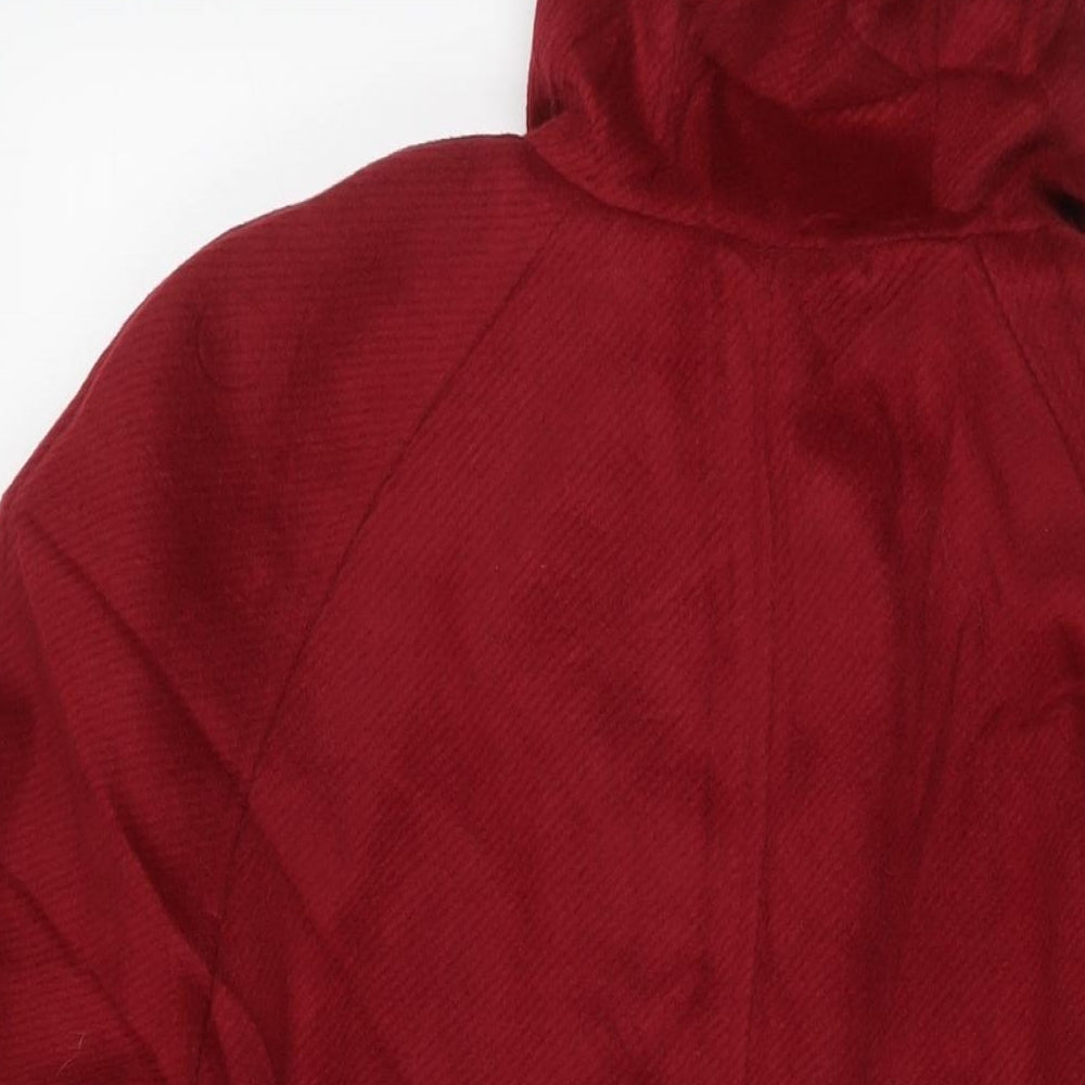 Marks & Spencer Womens Red Overcoat Coat Size 18 Zip