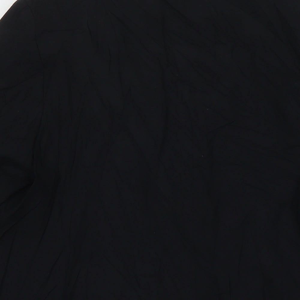 Marks & Spencer Womens Black Biker Blazer Size 14 Button