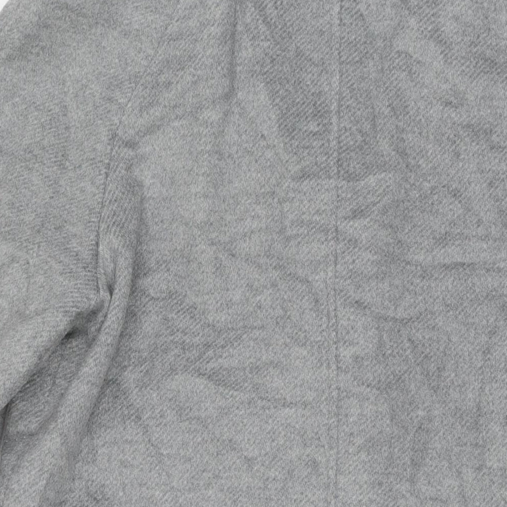 Marks & Spencer Womens Grey Overcoat Coat Size 14 Buckle