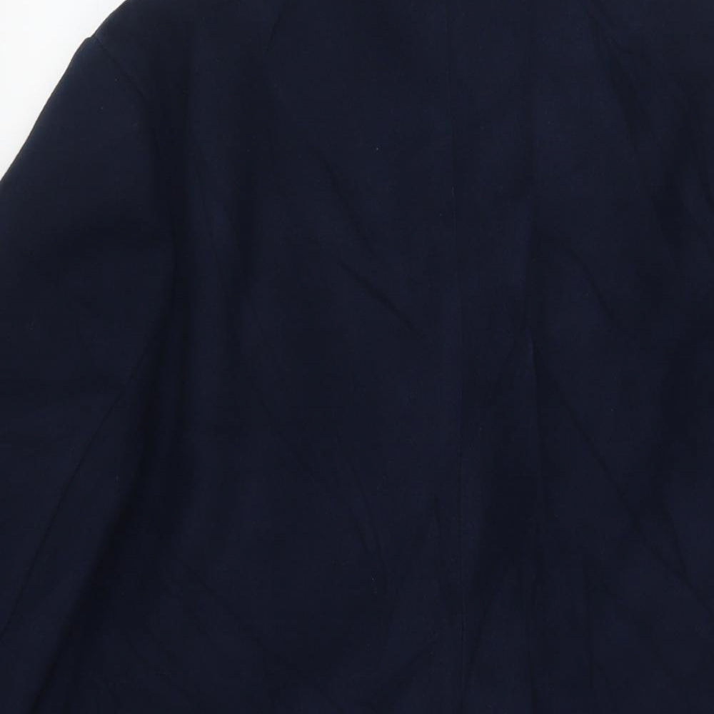 Marks & Spencer Womens Blue Overcoat Coat Size 14 Button