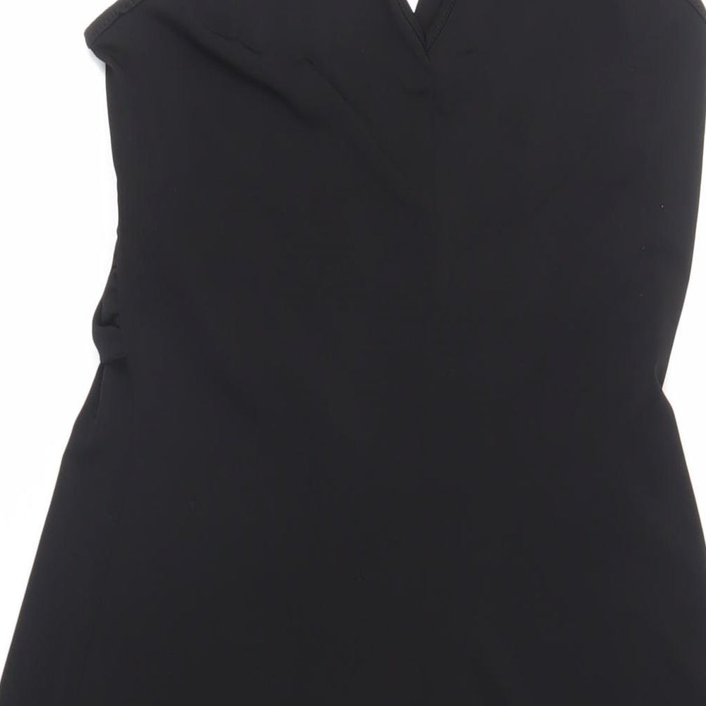 Julien Macdonald Womens Black Polyester A-Line Size 10 Halter Pullover - Embellished