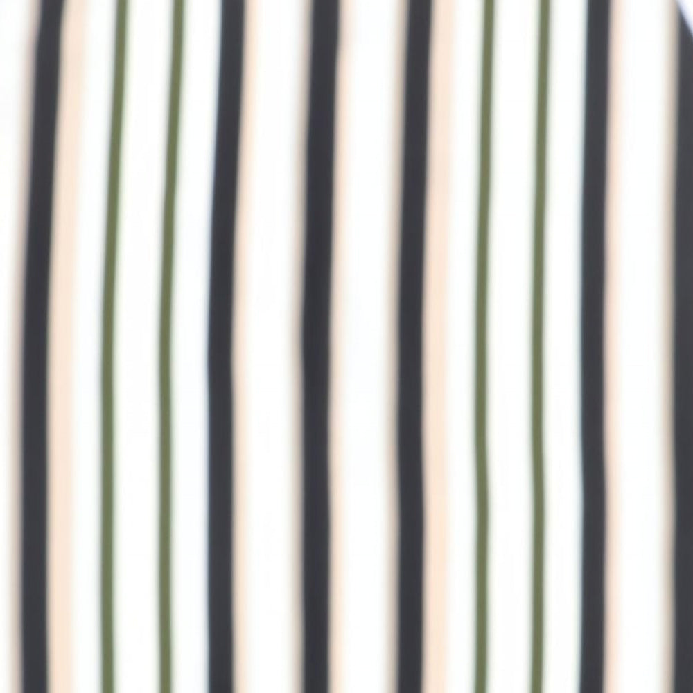 Dorothy Perkins Womens Ivory Striped Polyester Tunic Blouse Size 20 Round Neck - Side Slits