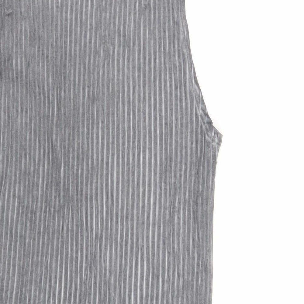 ASOS Womens Grey Cotton Basic Tank Size M Crew Neck - Ribbed