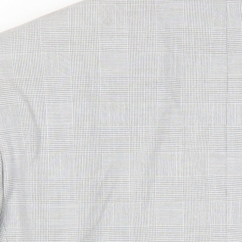 Marks & Spencer Mens Grey Check Polyester Jacket Blazer Size 42 Big & Tall