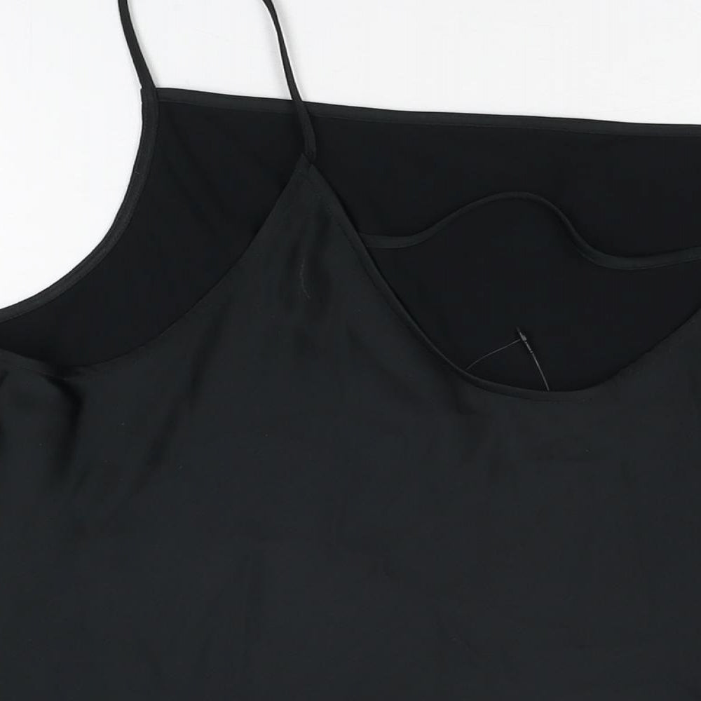 Marks & Spencer Womens Black Polyester Camisole T-Shirt Size 24 Cowl Neck