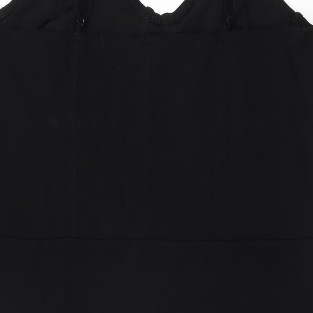 H&M Womens Black Polyester Bodycon Size XL V-Neck Pullover