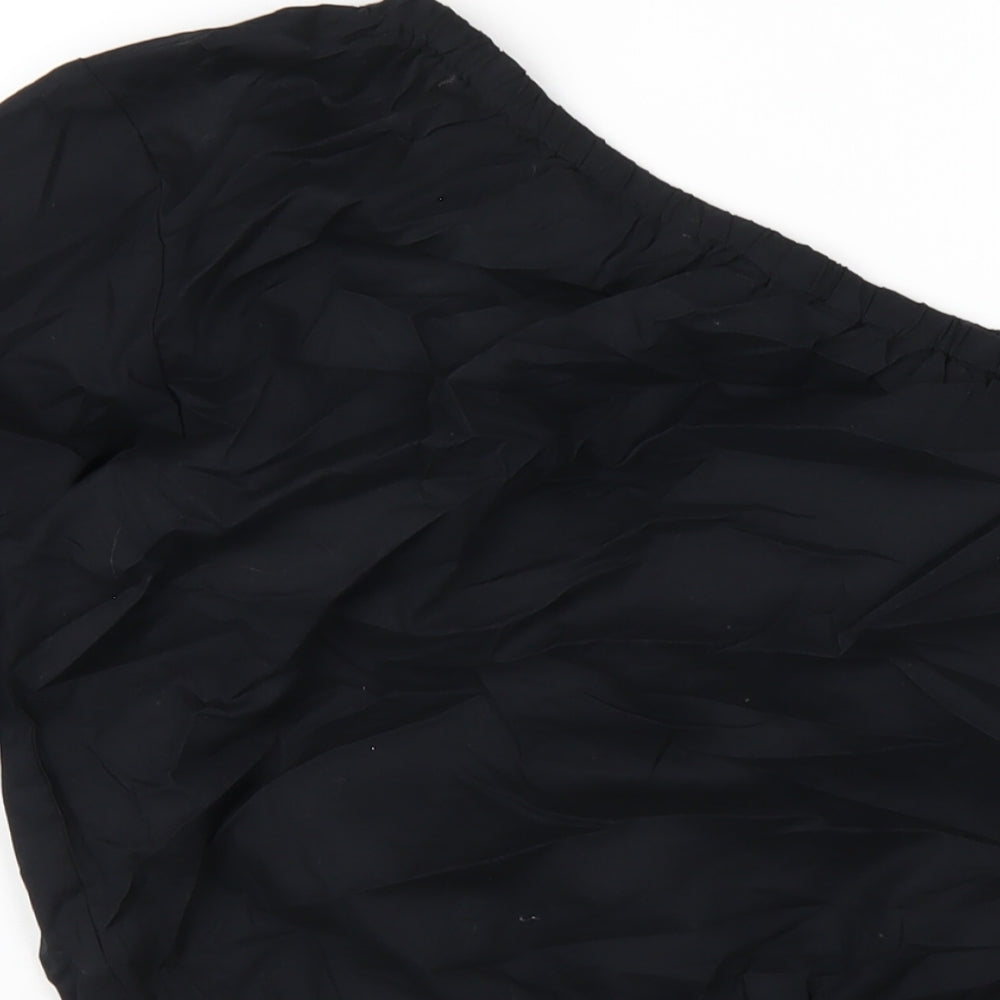 Marks & Spencer Womens Black Cotton Basic T-Shirt Size 16 One Shoulder