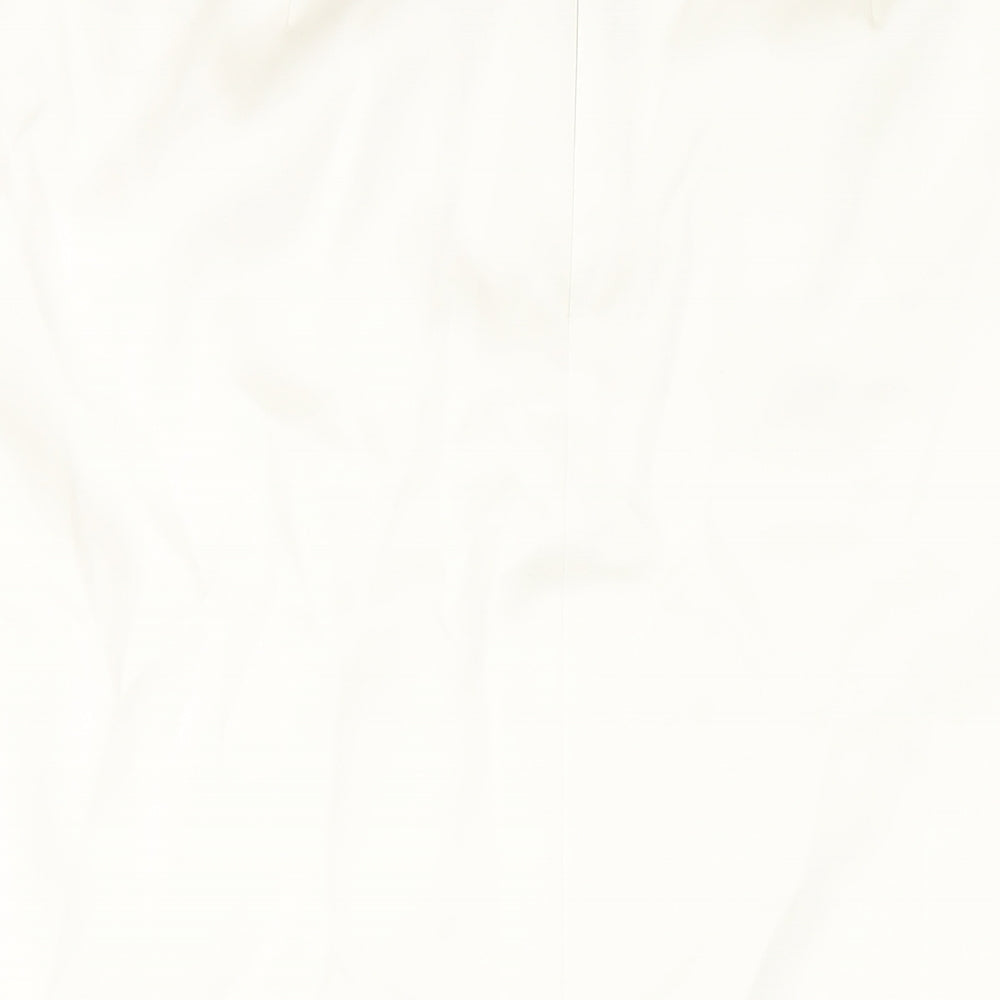 Marks & Spencer Womens Ivory Polyester A-Line Skirt Size 16 Zip