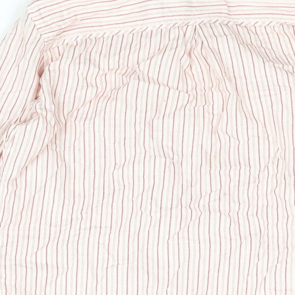 Indigo Womens Red Striped Cotton Basic Button-Up Size 10 Collared