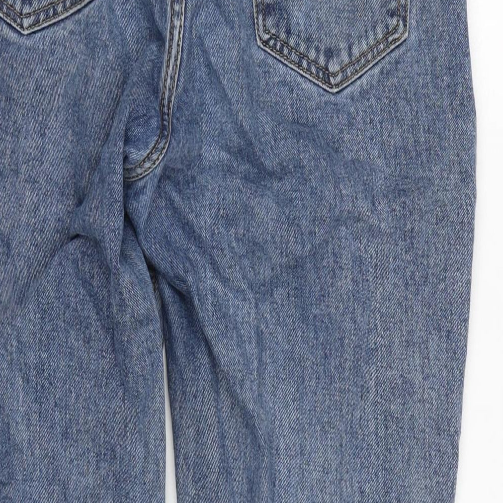 PRETTYLITTLETHING Womens Blue Cotton Mom Jeans Size 8 L24 in Regular Zip