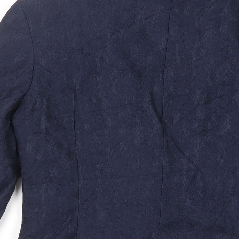 River Island Womens Blue Jacket Blazer Size 12 Button - Textured