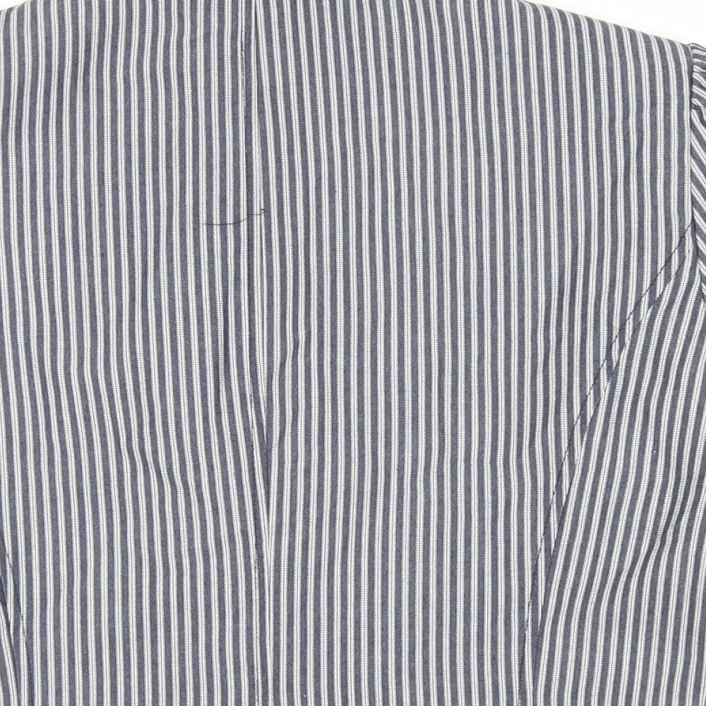 Red Herring Womens Blue Striped Jacket Blazer Size 14 Button