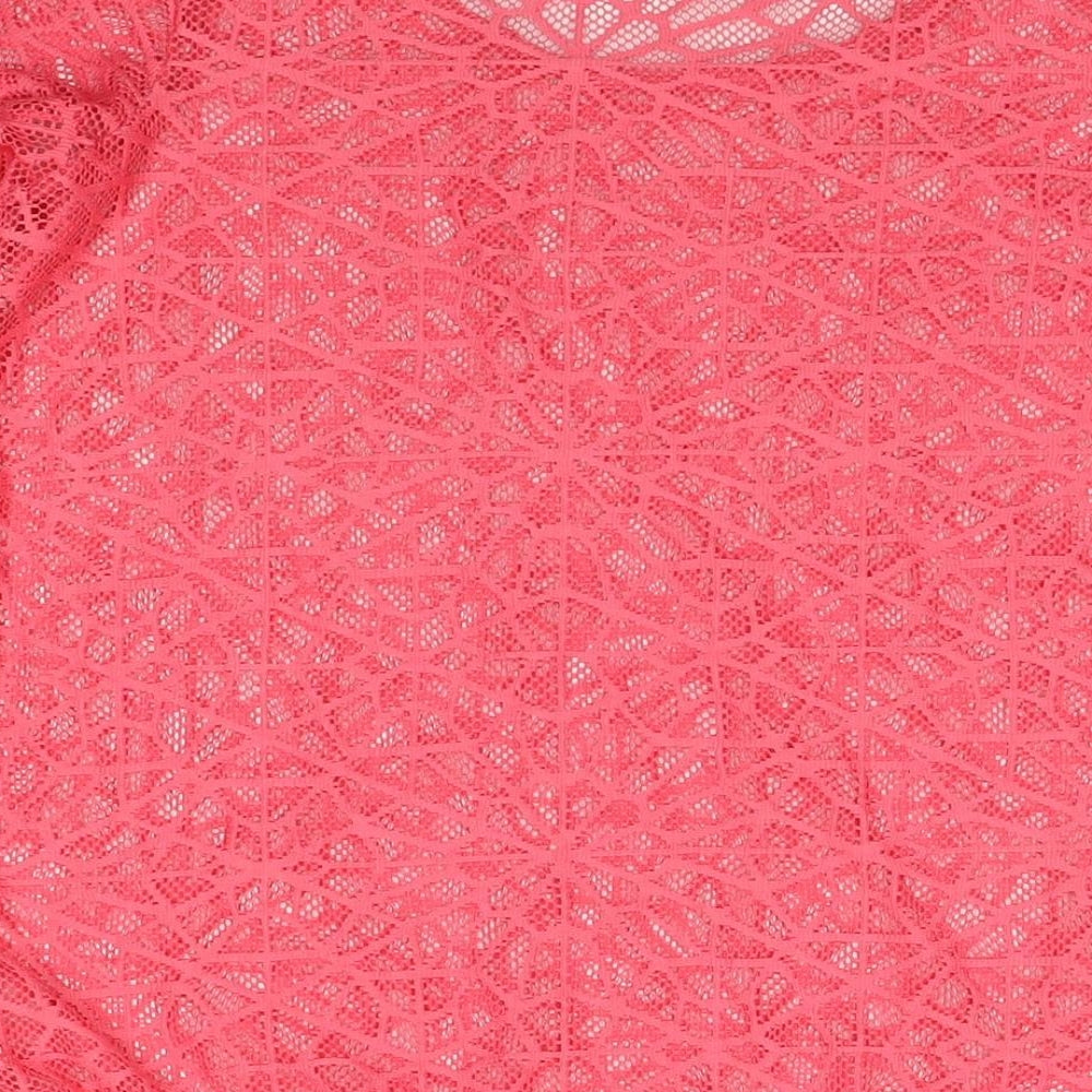 Next Womens Pink Polyester T-Shirt Dress Size 10 Roll Neck Pullover - Beach Cover-Up
