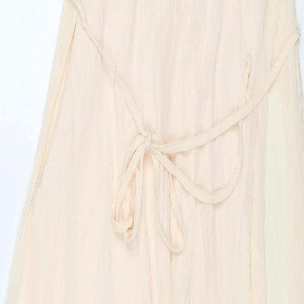 H&M Womens Beige Polyester Maxi Size XS Scoop Neck Pullover