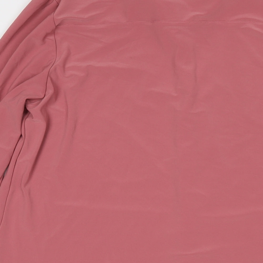 Nina Leonard Womens Pink Polyester Basic Button-Up Size XL Collared