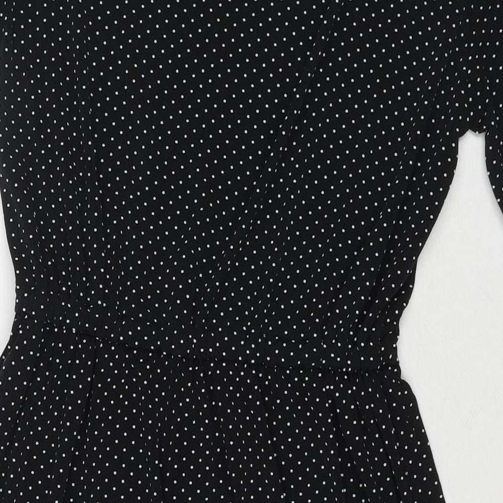 Warehouse Womens Black Polyester A-Line Size 10 Round Neck Pullover