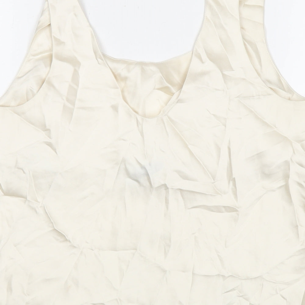 ASOS Womens Ivory Polyester Basic Tank Size 12 Round Neck