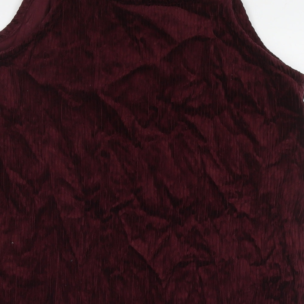 New Look Womens Red Cotton A-Line Size 12 Round Neck Pullover