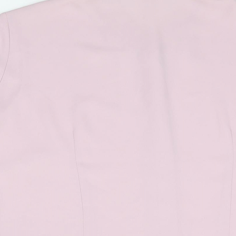 Marks & Spencer Womens Pink Polyester Basic Button-Up Size 14 Collared