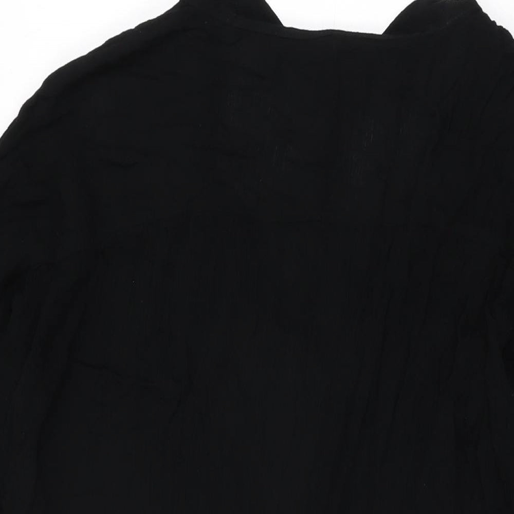 ASOS Womens Black Viscose Shift Size 10 V-Neck Button