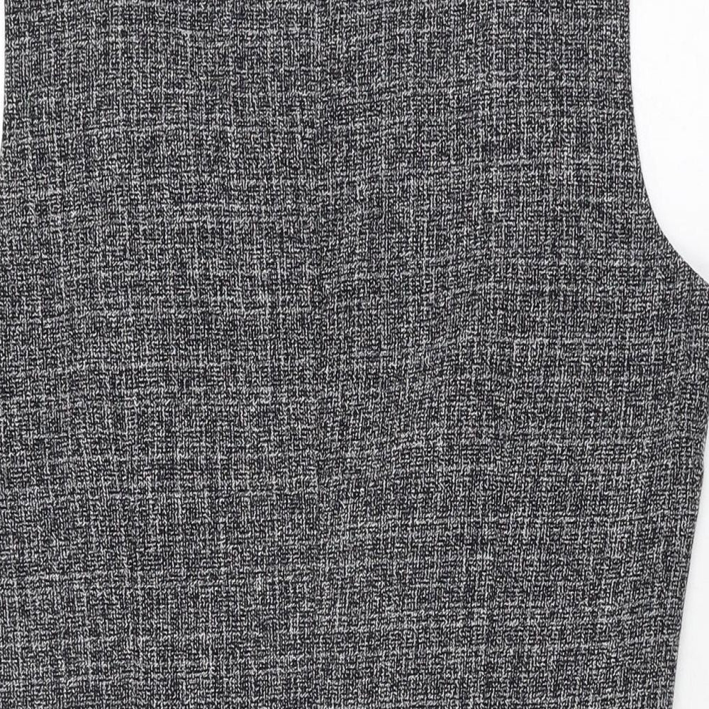 Sandwich Womens Grey Polyester Shift Size 10 V-Neck Zip